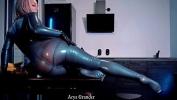 หนังโป๊ sexy curvy MILF Arya Grander fetish model posing in latex rubber catsuit Mp4